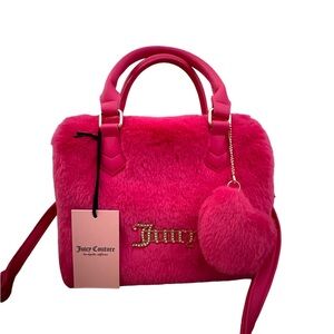 Pink Juicy Couture Fluffy Free Love Satchel